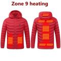 【Alien Alien】 Men 9 Areas Heated Jacket USB Winter Outdoor Electric Heating Jackets Warm Sprots Thermal Coat Clothing Heatable Cotton jacket. 