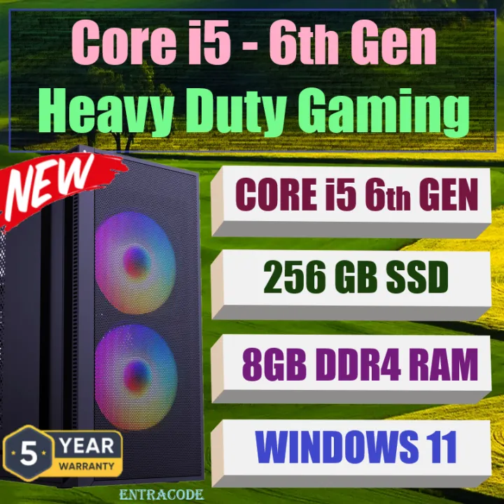 Heavy%20Duty%20Gaming%20Desktop%20PC%20with%20Core%20i5-6th%20Gen,%208GB%20DDR4,%20256GB%20SSD,%2019"%20FHD%20Monitor,%20Windows%2011,%20RGB%20Lighting,%20New%20-%205-Year%20Warranty%20-%20Image%203