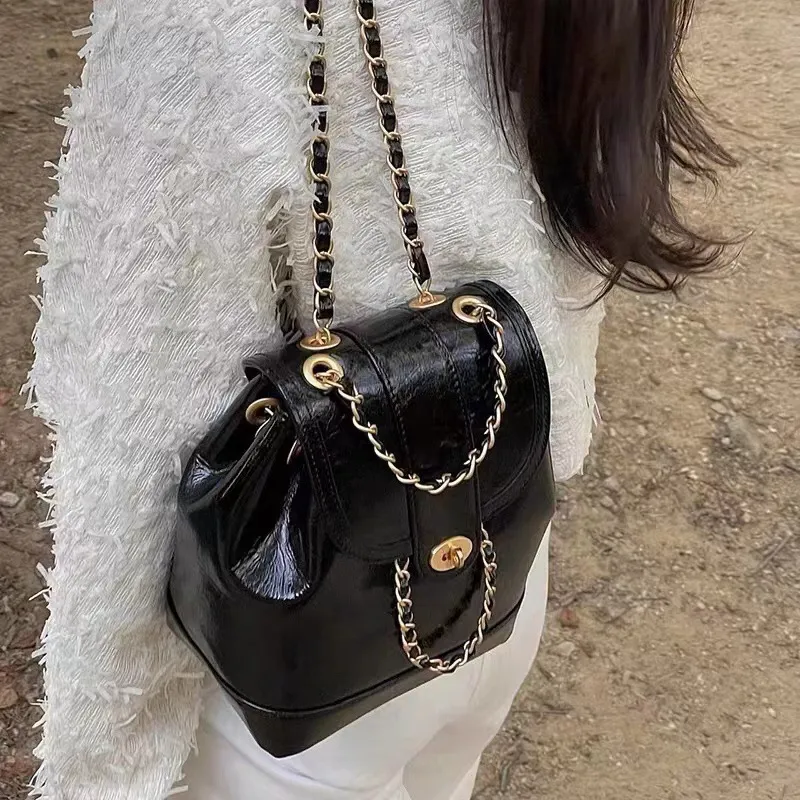 Korean Niche Autumn and Winter Mini Chanel Style Chain Backpack