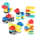 Children's 50pcs large particles soft rubber bricks assembled DIY toys puzzle science and education building block storage box set. 