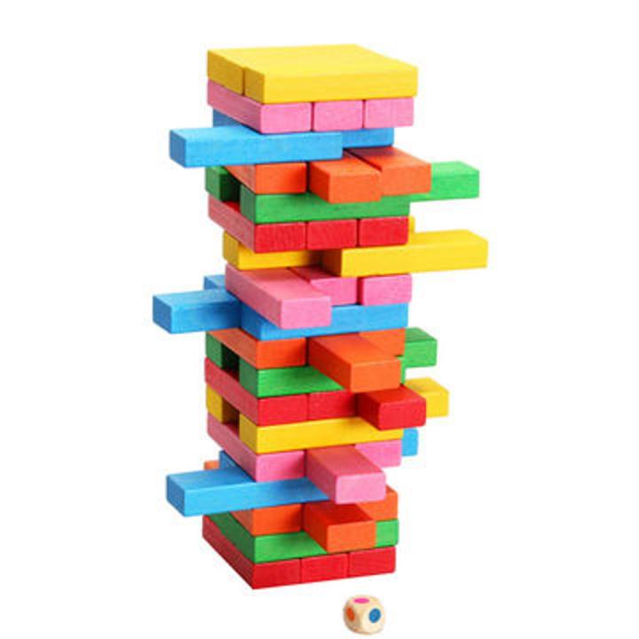 48 PCS DIY Stacking Wooden Tower Blocks Educational Toys For Kids