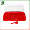 Plastic 4 Containers Spice Box with Spoon.