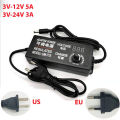 ADJUSTABLE AC TO DC 3V to 24V 3A UNIVERSAL ADAPTER WITH DISPLAY SCREEN VOLTAGE ADJUSTABLE POWER SUPPLY ADATPOR.