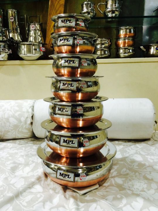 Mahipal Copper Hari Set (7+7 Pieces)