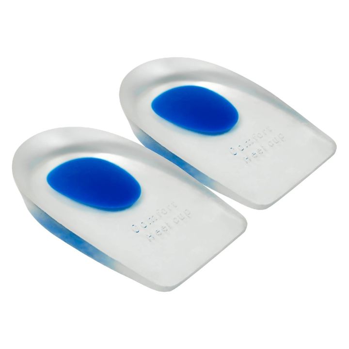 Silicone Gel Heel Protector Insole Cups for Swelling, Pain Relief, Foot Care Support Cushion for Men and Women - 1 Pair (Medium)