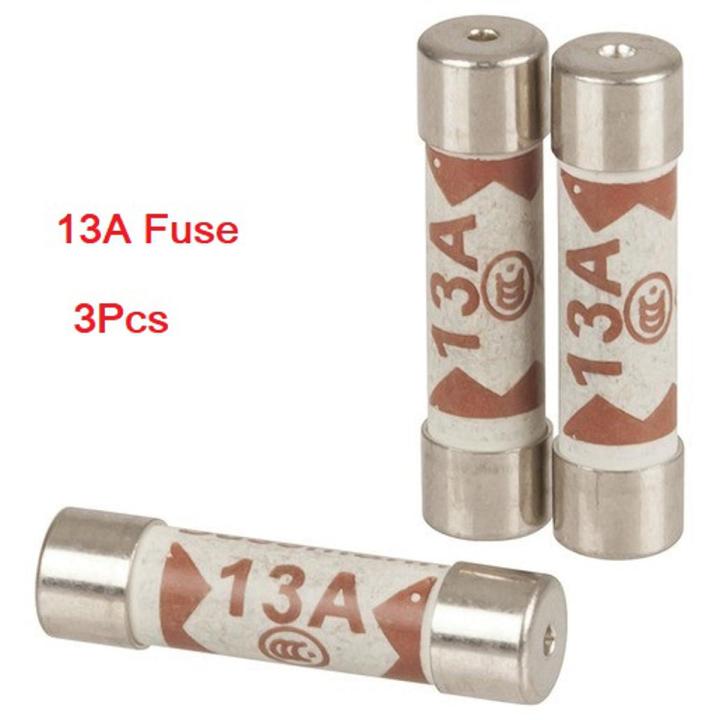 3Pcs Fuse 13A Ceramic Fast Blow Type AC 250V 13A BS1362 Glass Fuses Tubes Size 6x25mm