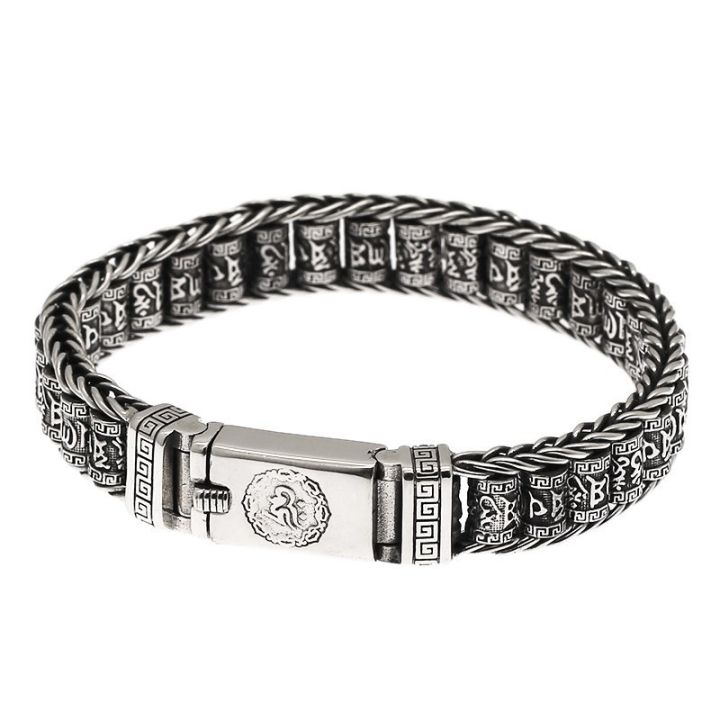 %E3%80%90Daily%20Necessities%20For%20Anyone%20Store%E3%80%91Bracelet%20Sterling%20Silver%20Handmade%20Creative%20Passepartout%20Prayer%20Wheel%20Female%20Transfer%20Mantra%20Retro%20-%20Image%203