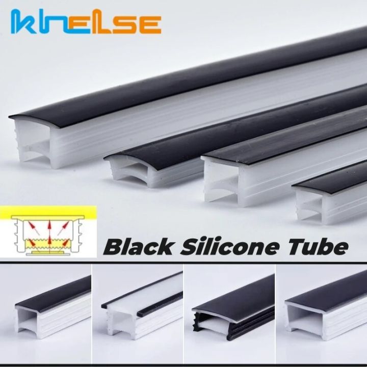 Frameless LED Neon Rope Tube Black Recessed Silicone Diffuser Channel For WS2811 WS2812B RGB Flexible Ribbon Outdoor Strip Light