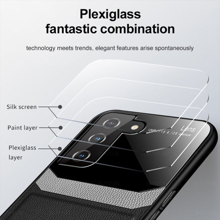 For%20Samsung%20Galaxy%20S21%20FE%205G%20Case%20Plexiglass%20Back%20Protect%20Leather%20Cover%20S21FE%205G%20Silicone%20Shockproof%20Eye%20Protection%20Dermatoglyphics%20Protective%20Phone%20Cases%20Covers%20-%20Image%202