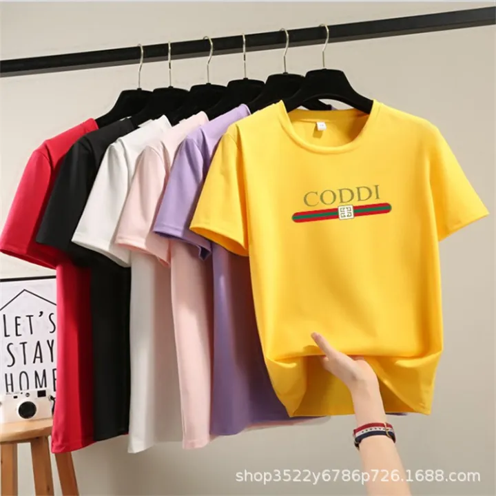 2024%20Korean%20Style%20Short%20Sleeve%20T%20T-shirt%20Female%20Summer%20Students%20Casual%20Crew%20Neck%20Top%20Letters%20Women's%20Printed%20Wear%20Batch%20-%20Image%202