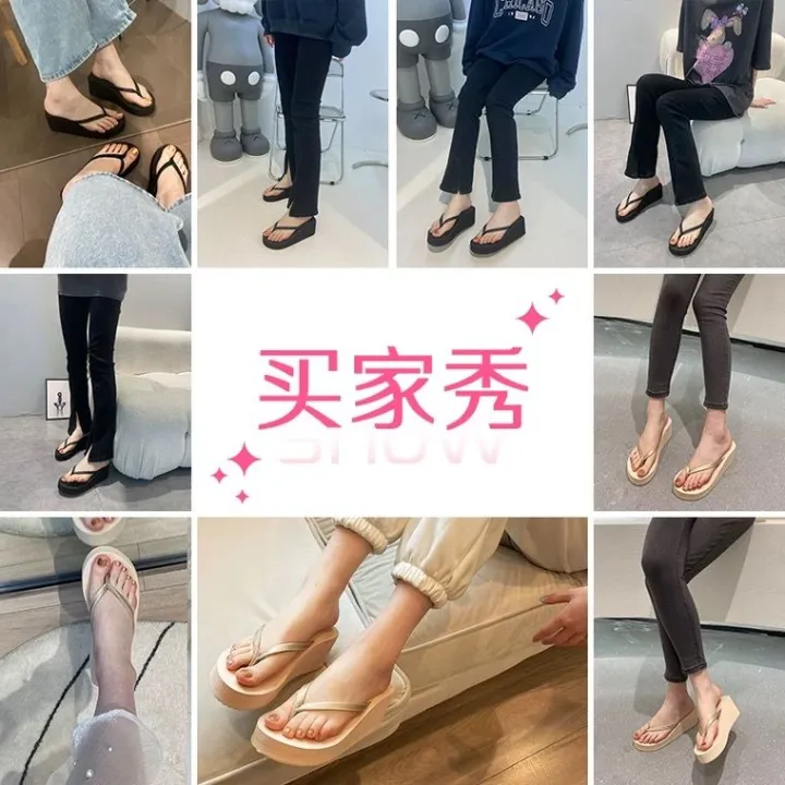 Flip%20Flops%20Women's%20High%20Heel%20Platform%20Summer%20Outdoor%20All-Matching%20Sandals%20Muffin%20Wedge%20Height%20Increasing%20Flip%20Flop%20Slippers%20Flat%20Shoes%20-%20Image%204