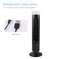 Vertical Air Conditioning Fan Bladeless Electric Tower Fan with Light USB Plug-in Or Battery Powered 2-speed for Home Office. 