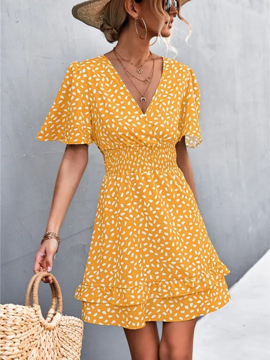 V%20Neck%20Mini%20Dress%20For%20Women%20Fashion%20Floral%20Slim%20Short%20Dresses%20Female%20Lotus%20Leaf%20Sleeve%20Elegant%20Dress%20Summer%20Vestido%20Mujer%20-%20Image%207