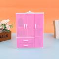 1/12 1/6 Dollhouse Miniature Pink Plastic Wardrobe for Dolls House Accessories For Toy Accessories. 