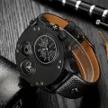 Men Quartz Sports Watch Multifunction Dual ime Zones Compass Wrist Watch. 