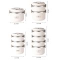 Portable Picnic Lunchbox 304 Stainless steel Lunch Box Leakproof Sealed Bucket Student Lunch Box Multi-layer Round Bento Box.