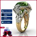 HOYON 14K Yellow Gold Color Emerald Gemstone Ring for Women Fine Anillos De Anel Bijoux Femme Jewellery Bizuteria Jade Free Ship. 