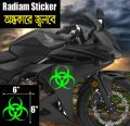 Bike Radium Sticker - Danger Sign / Glow In The Dark ( Waterproof & Premium Quality)/ Bike Sticker Gallery - Bike Stickers.
