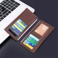 New Men Long Thin Slim Wallets Vintage Pu Leather Male Credit Card Holder Brown Money Purses Solid Simplicity Wallet For Man. 