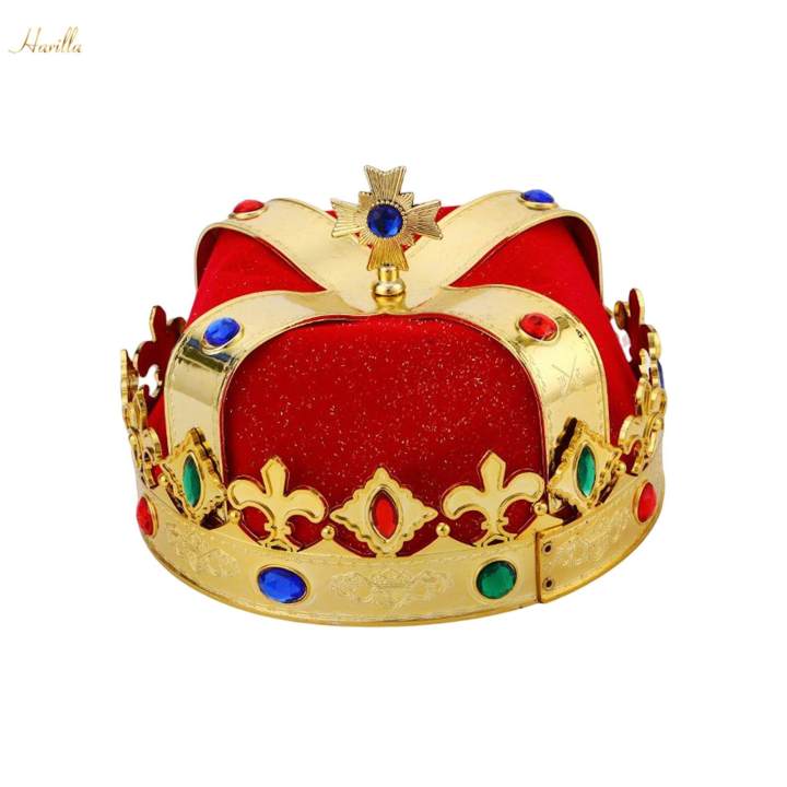 Vintage%20King%20Crown%20Hat%20King%20Headwear%20for%20Party%20Girls%20Boys%20Red%20-%20Image%204
