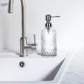 Clear Glass Hand Dish Soap Dispenser Empty for Countertop Kitchen Bathroom. 