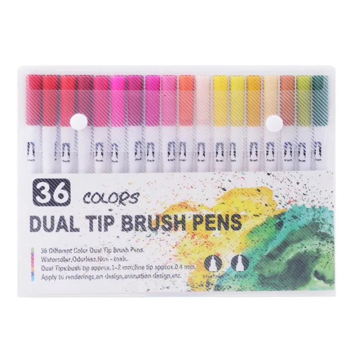 12/24/36/48PCS%20Colors%20FineLiner%20Dual%20Tip%20Brush%20Pens%20Drawing%20Painting%20Watercolor%20Art%20Marker%20Pens%20School%20Supplies%20-%20Image%208