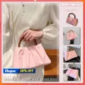 Pink Women Bag Princess Pu Summer Messenger Bag Checker armpit French bread Popular flower bag Chain Girl Student temperament messenger bag. 