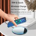 15W Wireless Charger Pad for iPhone 14 13 12 11 Pro Max X Samsung S22 S21 OPPO Xiaomi Redmi Phone Fast Wireles Charging Mat LED. 