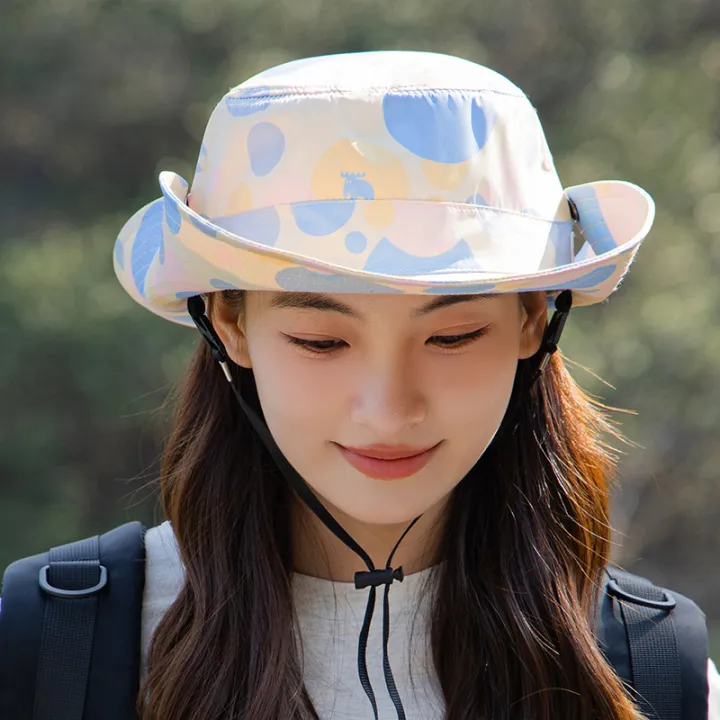 New%20camouflage%20waterproof%20Ked%20marked%20mountaineering%20hat%20outdoor%20casual%20sunshade%20fisherman%20hat%20large%20brim%20sunscreen%20hat%20women%20-%20Image%207