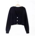 Autumn Winter Short High Waist Solid Color Sweater Women Single-breasted Knit Cardigan Small Sweter Women Jacket New Top Femme. 