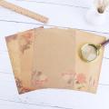 Kraft Paper Stationery Letterform Letter Pad Sketch Pad Letterhead Vintage Writing Paper Letter Paper Flower Design. 