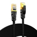 AMPCOM CAT7 Ethernet Cable (10G 600MHz), Shielded Flat RJ45 Network Patch Cord, 50u Gold Plated Lead, Polyester Braided. 