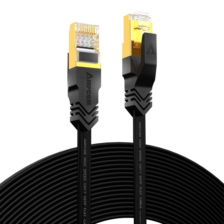 AMPCOM%20CAT7%20Ethernet%20Cable%20(10G%20600MHz),%20Shielded%20Flat%20RJ45%20Network%20Patch%E2%80%82Cord,%2050u%20Gold%20Plated%20Lead,%20Polyester%20Braided%20-%20Image%202