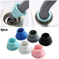 4PCS Drain Pipe Hose Silicone Plug Sewer Seal Ring Washing Machine Hose Connector Basin Sink Plug Bathroom Fixture.