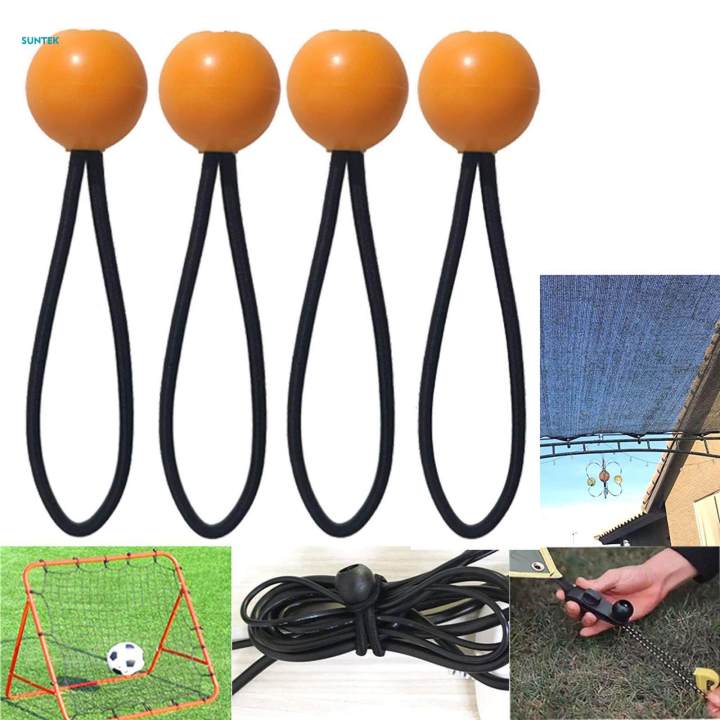 4x Bungee Cords Tie Down Straps 4mm with Ball for Tents Holding Hoses Wire 10cm