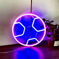 Qiunery Soccer Neon Sign For Bedroom, Battery/USB Powered LED Football Neon Lamp Sports Neon Sign For Home Bedroom Club Party Wall Hanging Decor.