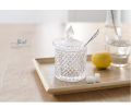 350ml Crystal Diamond Faceted Jar with Crystal Lid,Suitable as A Candy Bow.