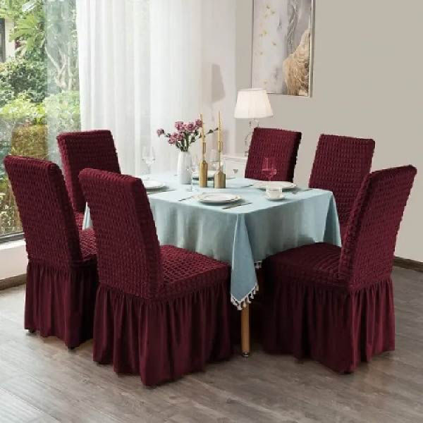 6 pis chair cover original turki Elastic Stretch Chair Cover for all dining chair marron colour
