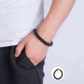 Gun Black Stone Dumbbell Bracelet Men. 