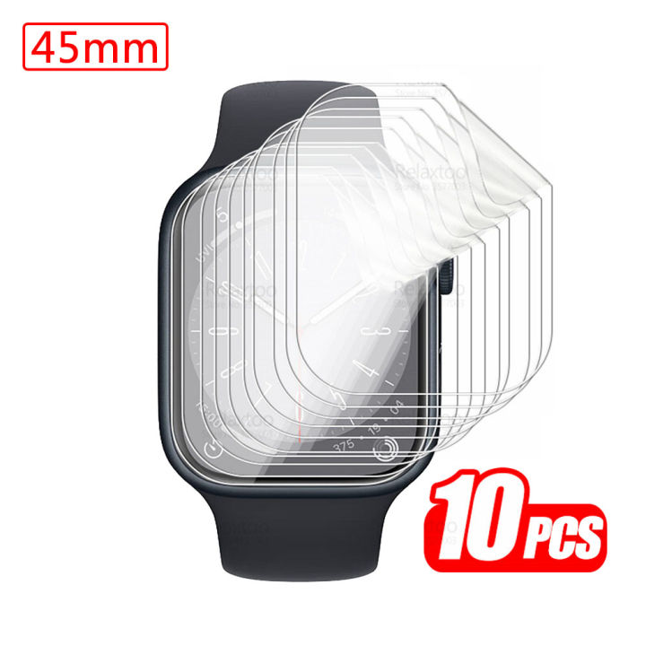 (NEW)Relaxtoo 3-12pcs For Apple Watch Series 8 45mm 999D Full Screen Protector For iWatch Series 8 iWatch8 Smart Watch Nanomaterials Soft Protective Film Not Glass