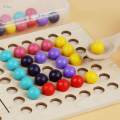 Wooden Board Bead Game 2 Player Montessori Toy for Kids Toddlers Girls Boys.