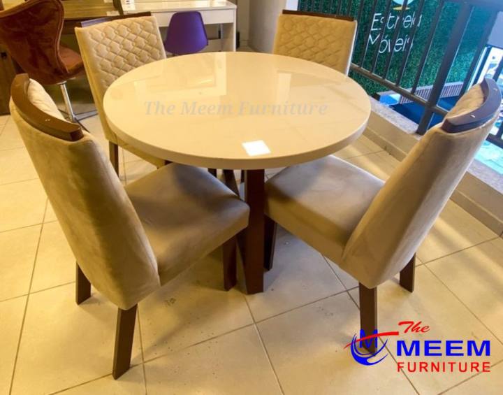 Round Dining Table 4 Chair Set Mahogany Kather