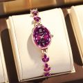 UTHAI V22 Women's Watches Light Luxury Diamond Inlaid For Clover Watch Waterproof Oval Ladies Fashion Quartz Bracelet Wristwatch.