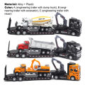 【Funny Bunny Toy Store】Pull-back Design Construction Trailer Moving Joints Head Construction Trailer Model for Kids.