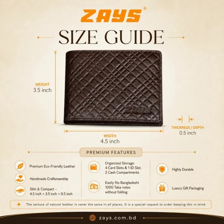 Zays%20Premium%20Eco-Friendly%20Leather%20Bifold%20Wallet%20for%20Men,%20Handmade%20Slim%20Compact%20Wallet%204.5%20x%203.5%20x%200.5%20Inch,%204%20Card%20Slots,%201%20ID%20Slot,%202%20Cash%20Compartments,%20Fits%201000%20Taka%20Note,%20Luxury%20Box%20-%20Image%202