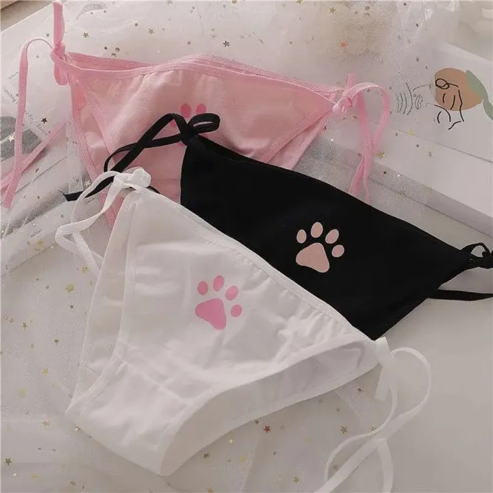 Bandage Lolita Panties Low Waist Lingerie Cute Claw Women's Briefs Low Waist Animation Underwear