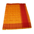 Trendy Half Silk Holud Saree Without Blouse Piece For Women. 