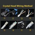 100 pcs Staggered EZ RJ45 Cat6 / Cat5e Pass Through Connector - 8P8C Gold Plated Passthrough.