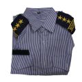 Men Formal Stripe Cotton Security Guard Shirt - Security Staff-Men's Security Guard uniforms for Guards with bach, solder, logo. 