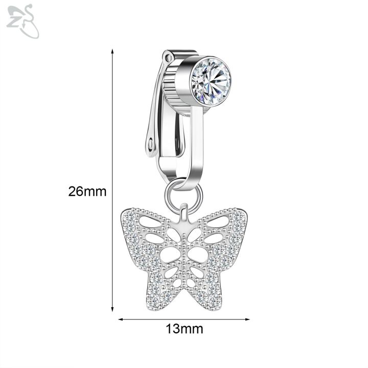 ZS%201%20Piece%20Non%20Piercing%20Stainless%20Steel%20Belly%20Button%20Ring%20Flower%20Butterfly%20Pendant%20Navel%20Rings%20faux%20Body%20Piercing%20Jewelry%20-%20Image%207